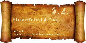 Hirschfeld Léna névjegykártya